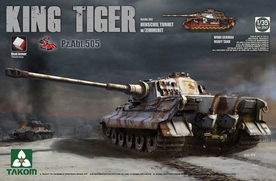 Takom 2047 1:35 Sd.Kfz 182 Pz.Abt.505 Henschel Turret Heavywith Zimmerit Kit