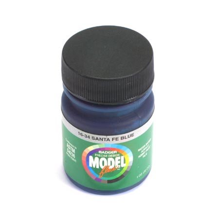 Badger 16-34 Santa Fe Blue Modelflex Railroad Acrylic Hobby Paint - 1 oz. Bottle