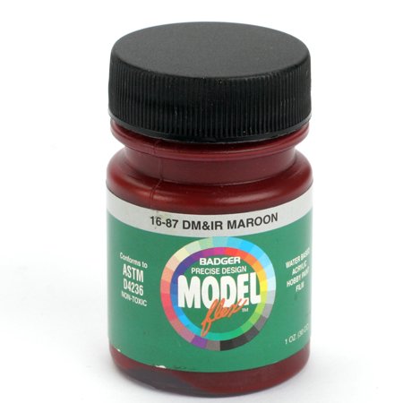 Badger 16-87 DM&IR Maroon Modelflex Railroad Acrylic Paint - 1 oz. Bottle