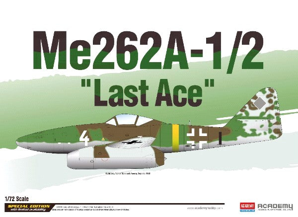 Academy 12542 1:72 Messerschmitt Me262A-1/2 Last Ace Military Aircraft Plane Kit