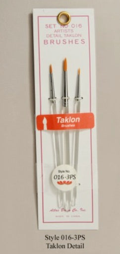 Atlas Brush 016 Detail Round Taklon Brush (Set of 3)