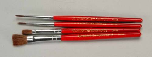 Atlas Brush 60-4PS Red Sable & Camel Hair Brushes w/Short Handles (Set of 4)