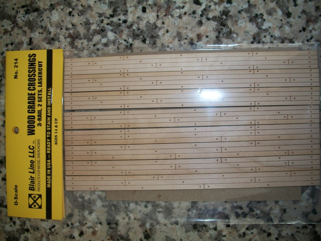 Blair Line 214 O 3-Rail 2-Lane Laser-Cut Wood Grade Crossing