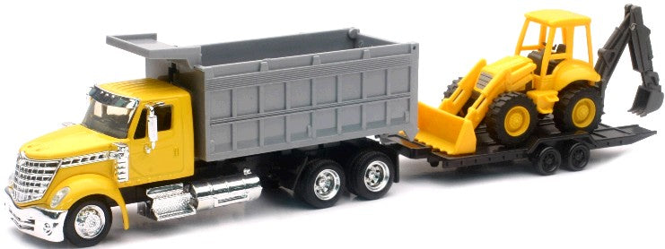 New Ray 16633 1:43 International Lonestar Dump Truck with Wheel Loader