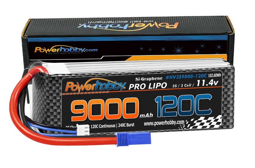 Power Hobby 3S-9000MAH-120C-EC5 3S 11.4V 9000mah 120C + HV Lipo Battery