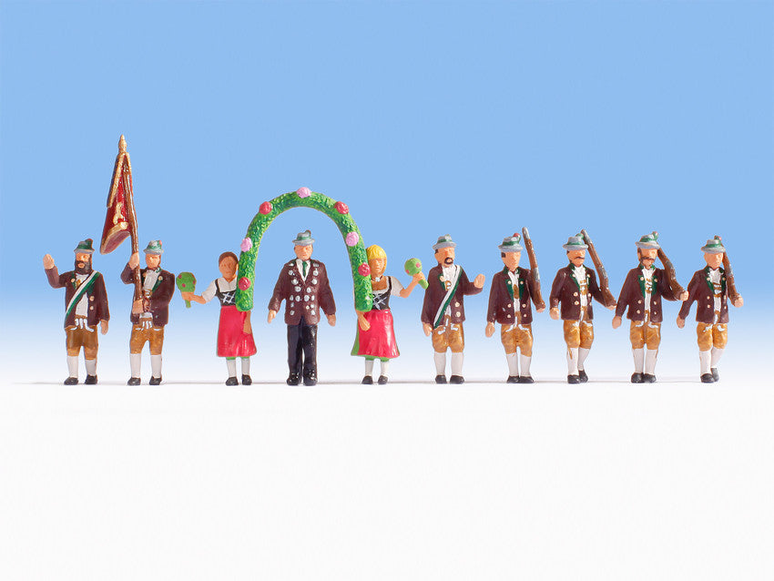 Noch 15866 HO Ceremonial Riflemen/Color Guard Parade #1 Figures (Set of 10)