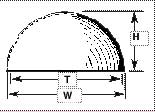 Plastruct 95849 1-1/8" x 15/16" x 9/16" Hemi Head Hemispherical Dome (Pack of 5)