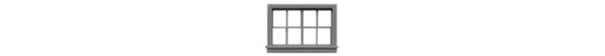 Tichy 8042 HO 52" x 33" Horizontal Slider Windows (Pack of 12)