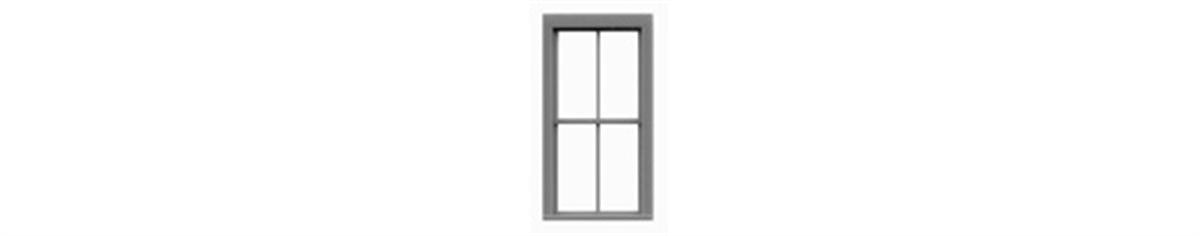 Tichy 8061 HO 36" x 82" 2/2 Double Hung Windows (Pack of 12)