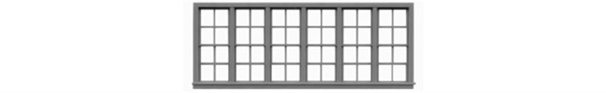 Tichy 8065 HO Scale 180" x 64" 4/4 Double Hung Six Unit Window (Pack of 3)