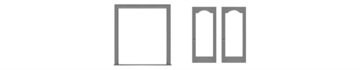 Tichy 8198 HO 72" x 80" Double Glass Storefront Door w Frame (Pack of 2)