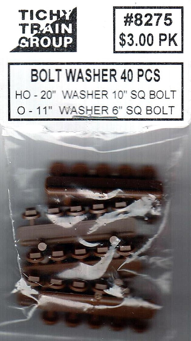 Tichy 8275 HO 10" Square Bolt with 20" Washer (Pack of 40)