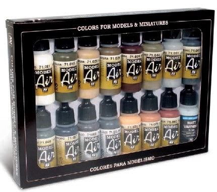 Vallejo Paint 71208 German WWII Europe & Africa Model Air Paints (Set of 16)