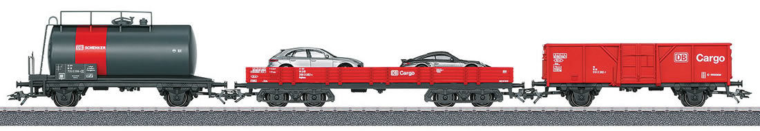 Marklin 44504 HO DB AG Cargo Low & High Side Gondolas 3-Rail Freight w/Tank Car