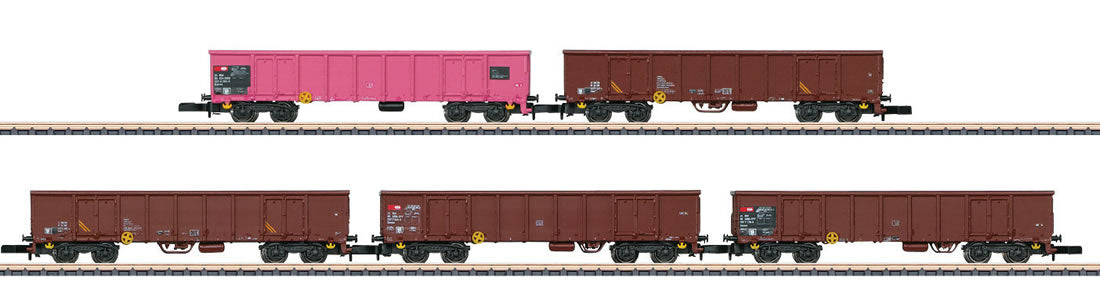Marklin 82540 Z Scale SBB Eanos Gondola & Sugar Beet 5-Car Gondola Set