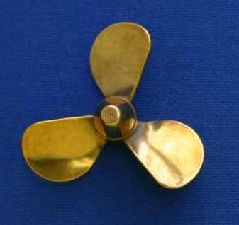 Dumas 3117 3-Blade Left-Hand Brass Propeller - 1 1/2" Diameter