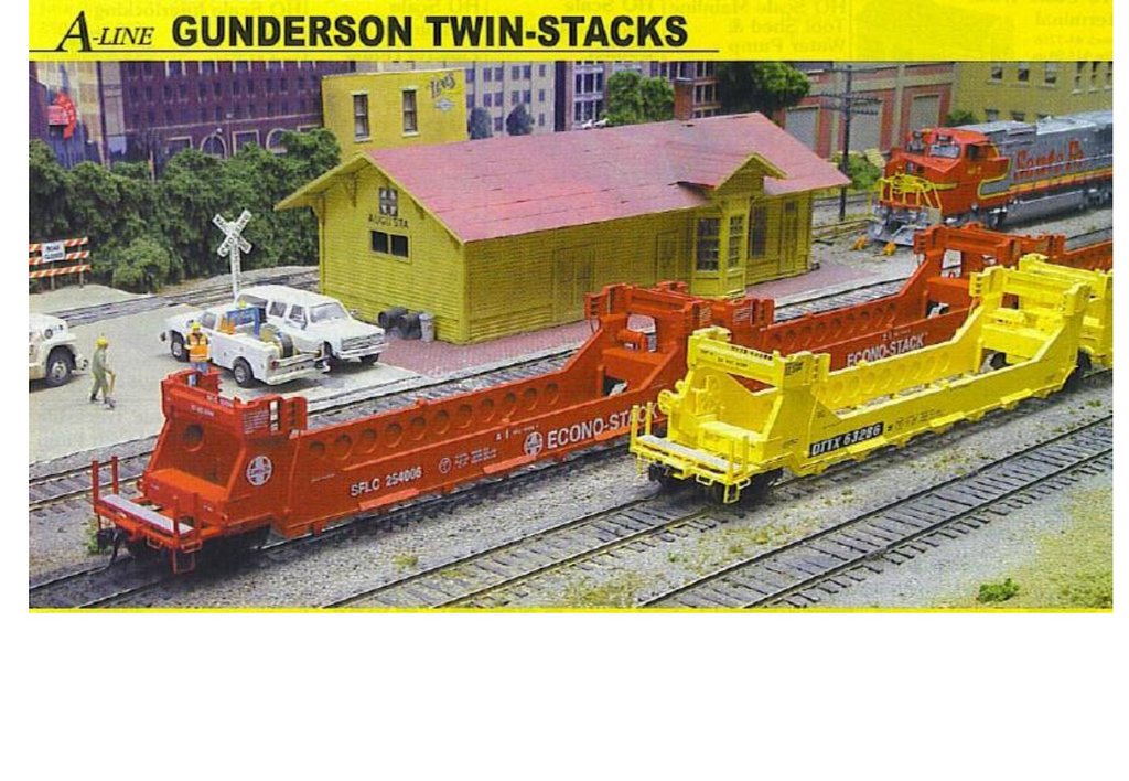 A-Line 27103 HO Undecorated Gunderson Twin-Stack 5-Unit Container Car LN/Box