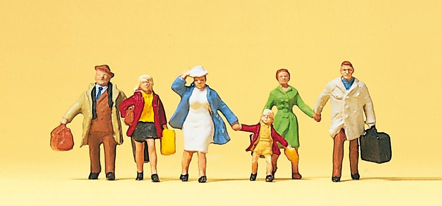 Preiser 10281 HO Traveler Figures With Luggage (Set of 6)