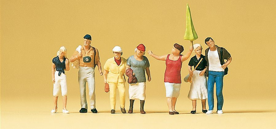 Preiser 10455 HO Guide & Tourists Figures (Set of 7)