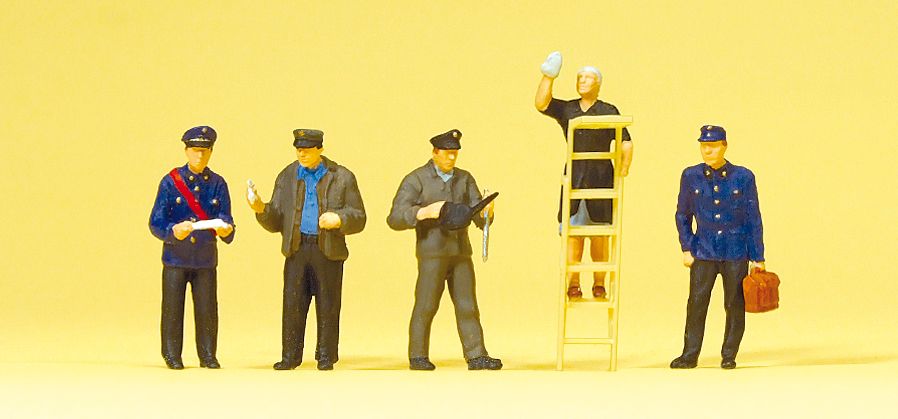 Preiser 10558 HO 1940s-70s Railroad Personnel Figures (Set of 5)