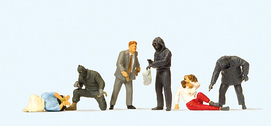 Preiser 10588 HO Robbers & Victims Figures (Set of 6)