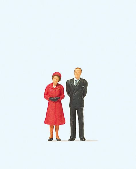 Preiser 28132 HO Queen Elizabeth and Prince Philip Figures (Set of 2)