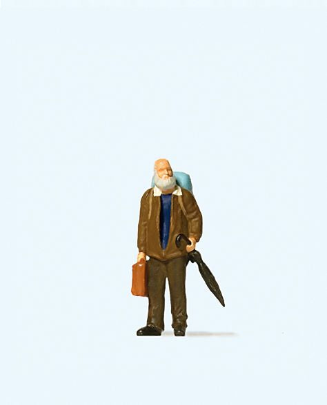 Preiser 29109 HO Bearded Traveller with Rucksack Figure