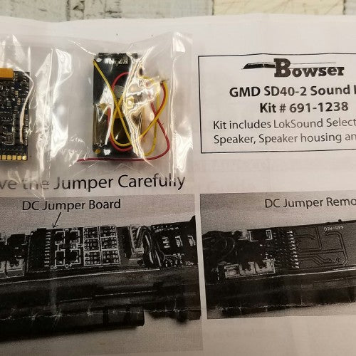 Bowser 1238 HO Retro Fit Sound Kit Fits Stewart EMD SD40-2 with 21-Pin Socket