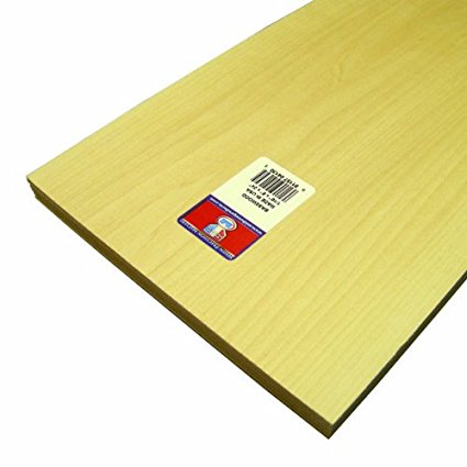 Midwest Products 4130 1/16" x 8" x 24" Basswood Sheets (Pack of 10)
