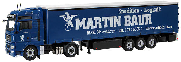 NZG 848-04 1:50 Diecast Martin Baur MAN TGX Curtainsider Semi Trailer