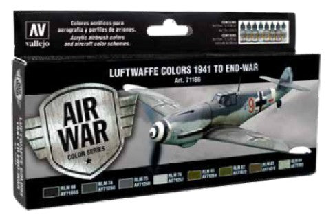 Vallejo Paint 71166 Luftwaffe Colors 1941 to End-War Model Air Paints (Set of 8)