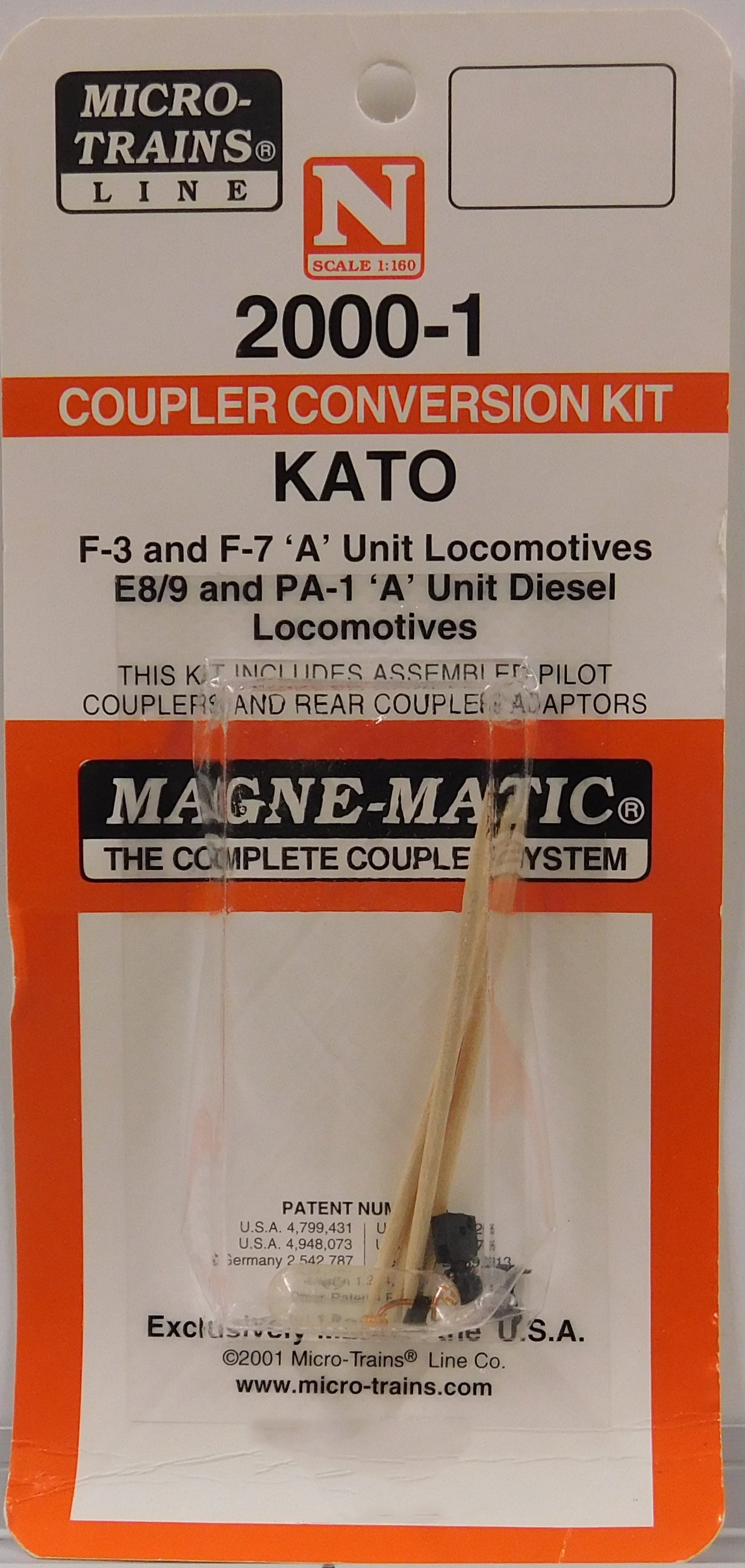 Micro-Trains 00141050 N Kato F3/F7 &amp; E8/E9 &amp; PA-1 Coupler 