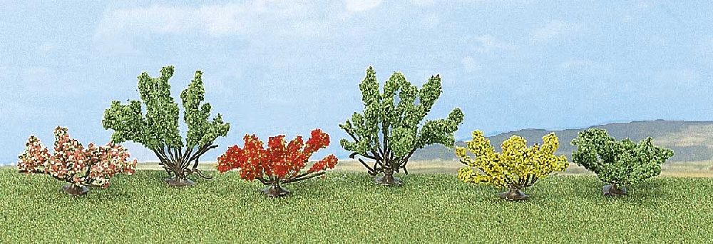 Busch 6055 HO Bushes Assorted (6)