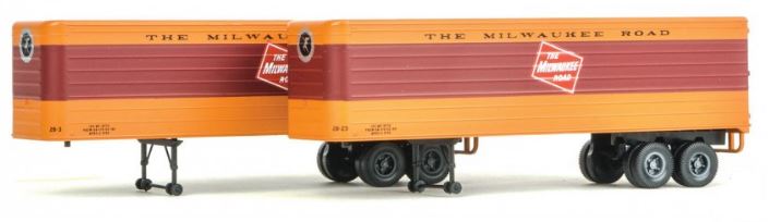Walthers 949-2417 HO Milwaukee Road 35' Fluted-Side Trailer (Pack of 2)