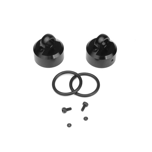 TEKNO RC TKR8702 Shock Caps (7075, Emulsion/Vented/Standard, Black Ano, 2pcs)