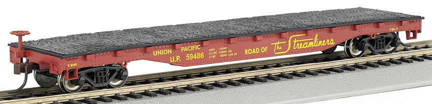 Bachmann 17303 HO Union Pacific 52' Silver Series Ready to Run Flat Car #59486