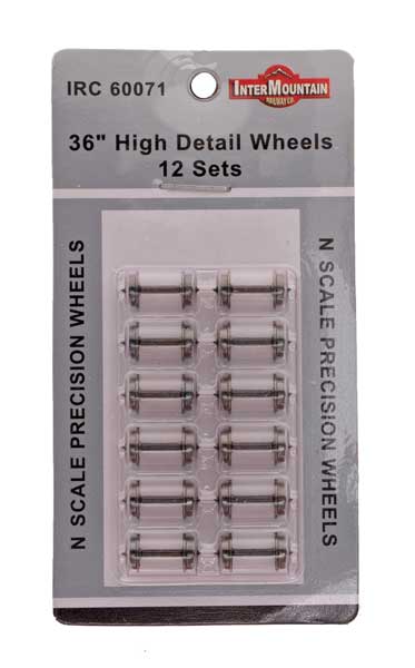 InterMountain 60071 N 36" High Detail Brass Insulated Wheelset (12)