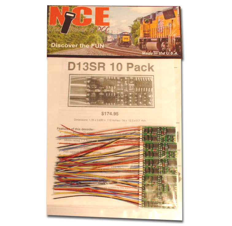 NCE 0121 HO D13SR DCC Decoder, Wired 4-Function 1A