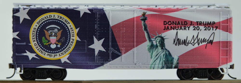 Con-Cor 1006050 HO Trump Inaugural 40' PD Box Car