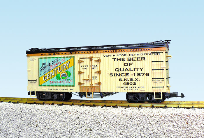 USA Trains R16445 G Century Beer U.S. Refrigerator Cars (Green/Dk Green)