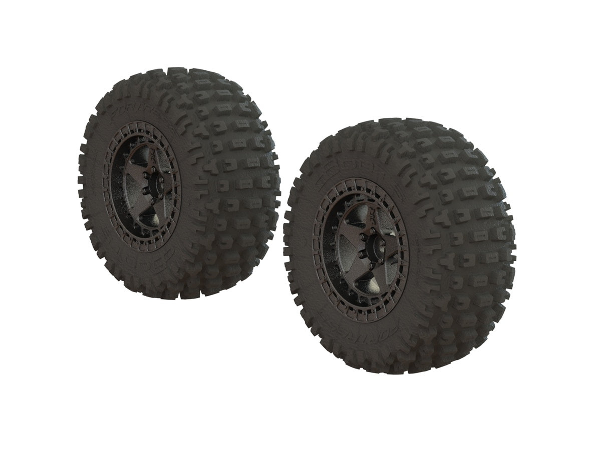 ARRMA AR550043 DBoots 'Fortress SC' Tire Set Glued (Black Chrome) (2PCS)