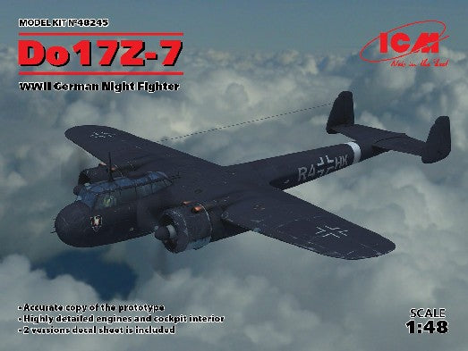ICM 48245 1:48 WWII German Do17Z7 Night Fighter Military Aircraft Plane Kit