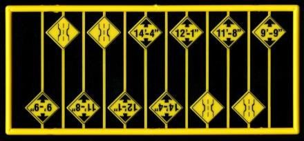 Tichy 8298 HO Bridge Clearance Warning Signs (Pack of 12)