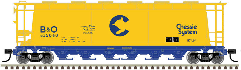 Atlas 20004378 HO Chessie System (B&O) 6-Bay Cylindrical Hopper #835060