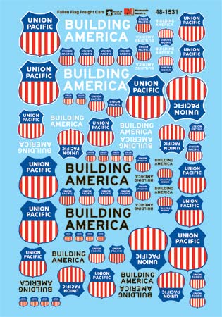Microscale 48-1531 O Union Pacific Fallen Flags Freight Cars Decal Sheet