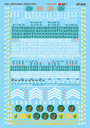 Microscale 87-642 HO EJ&E Diesel Waterslide Decal Sheet