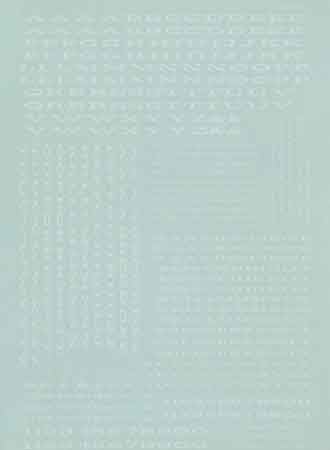 Microscale 70011 N White Extended Roman Passenger Letters & Numbers Decal Sheet