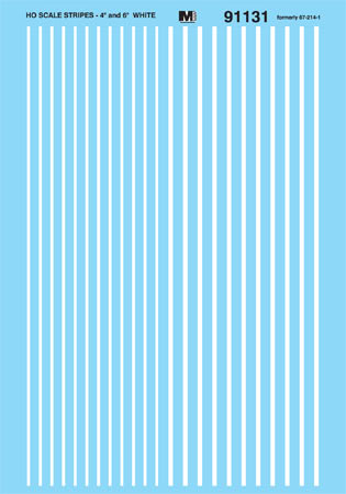 Microscale 91131 HO White 4 & 6" Widths Stripes Decal Sheet