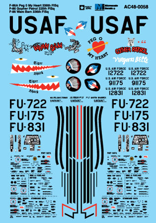 Microscale AC48-0058 1:48 North-American F-86A/F-86 Aircraft Decal Sheet