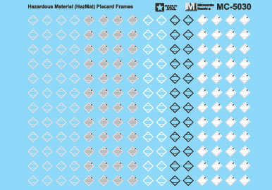 Microscale MC-5030 HO Hazardous Material (HazMat) Placard Frames Decal Sheet